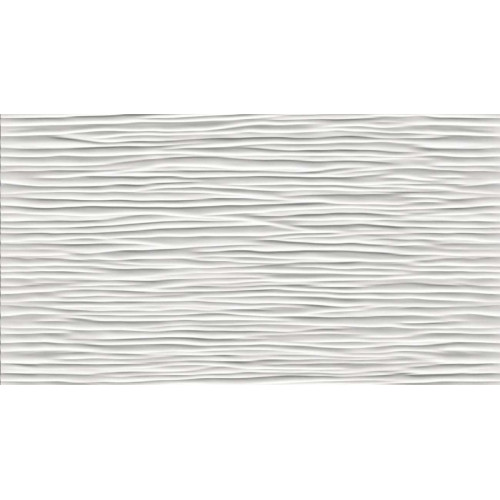 Настенная плитка глазурованная 3D Wave White Matt 30,5x56