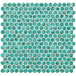 Dwell Turquoise Hexagon Gold 30х30